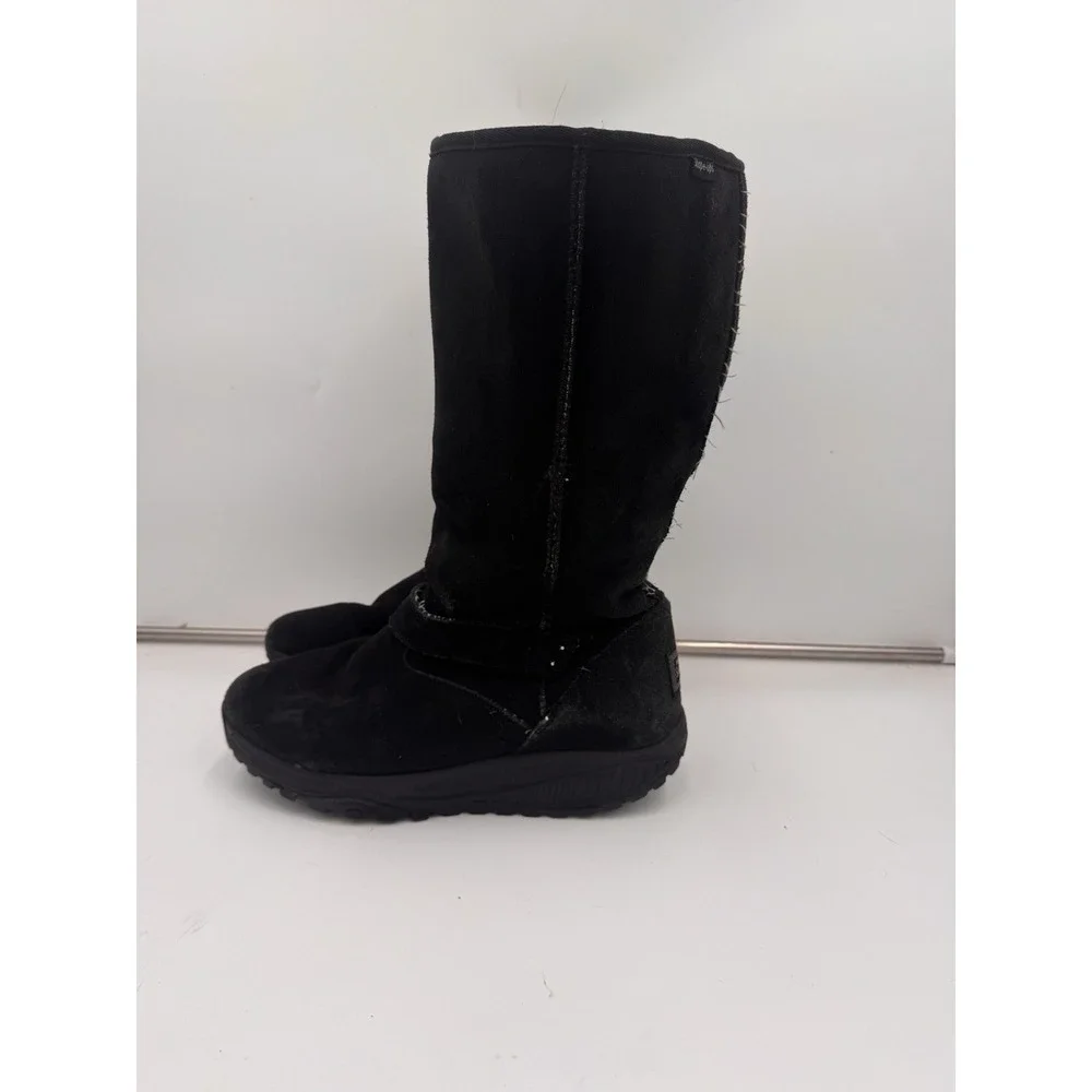 Skechers Shape Ups Avalanche Boots Size 10 Black Faux Fur Lined Calf High Buckle